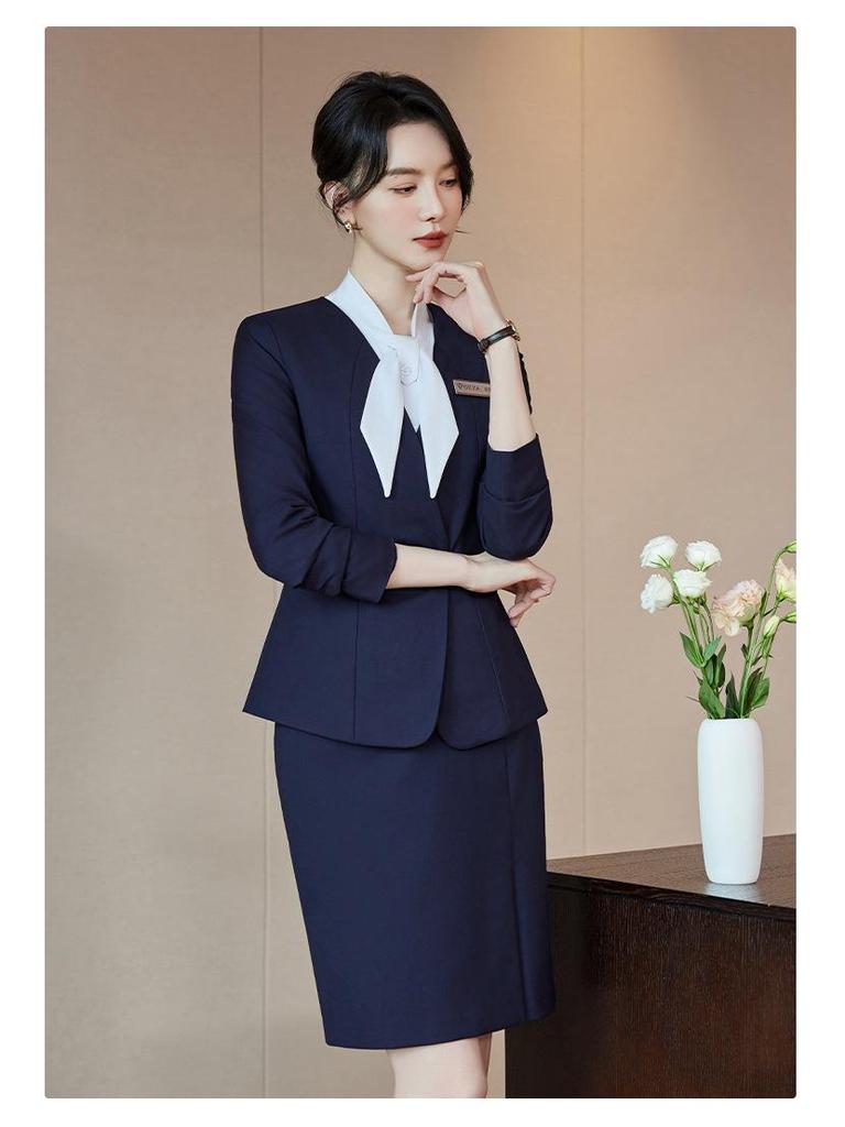 Deluxe Women's Autumn/Winter Suit Set: Professional Uniform for Hotel & Catering Staff