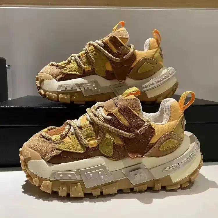Fashion Color Block Chunky Sneaker Men Women Designer Bottom Running Casual Increased Internal High Platform