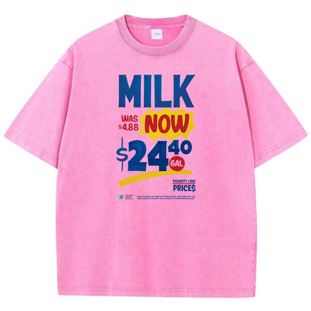 Mléko Teď Reklamní Plakáty Tiskárna Tričko Krásný Vzor Tričko Outdoorová Šik Trička Krátký Rukáv