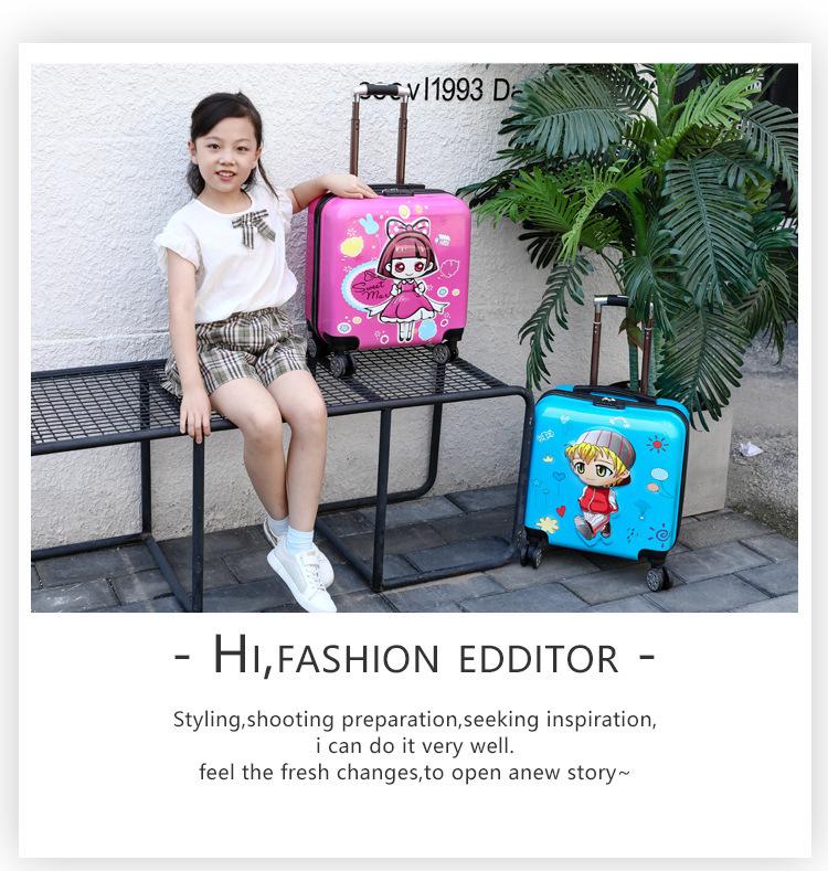 Children's Travel Trolley Suitcase - Universal Wheel, Password Lock, Gift Box