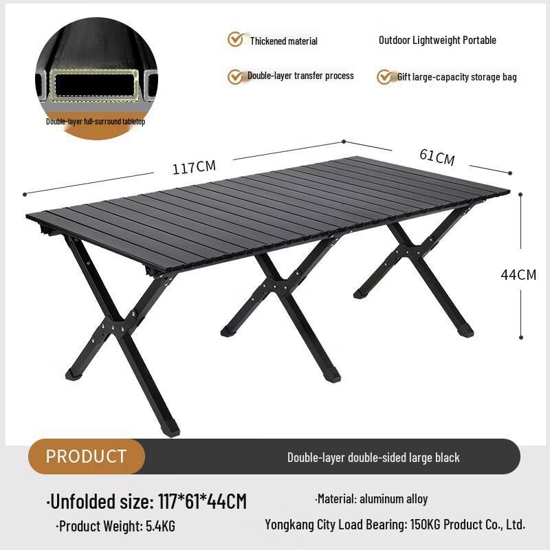 UOSUUOSU Outdoor Folding Aluminum Roll-Up Table