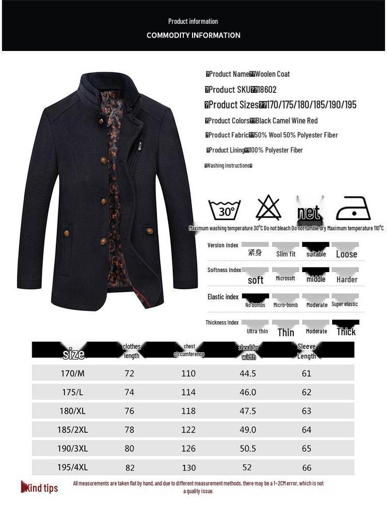 Męski wełniany płaszcz z podwójną klapą - Modne okrycie wierzchnie jesienno-zimowe