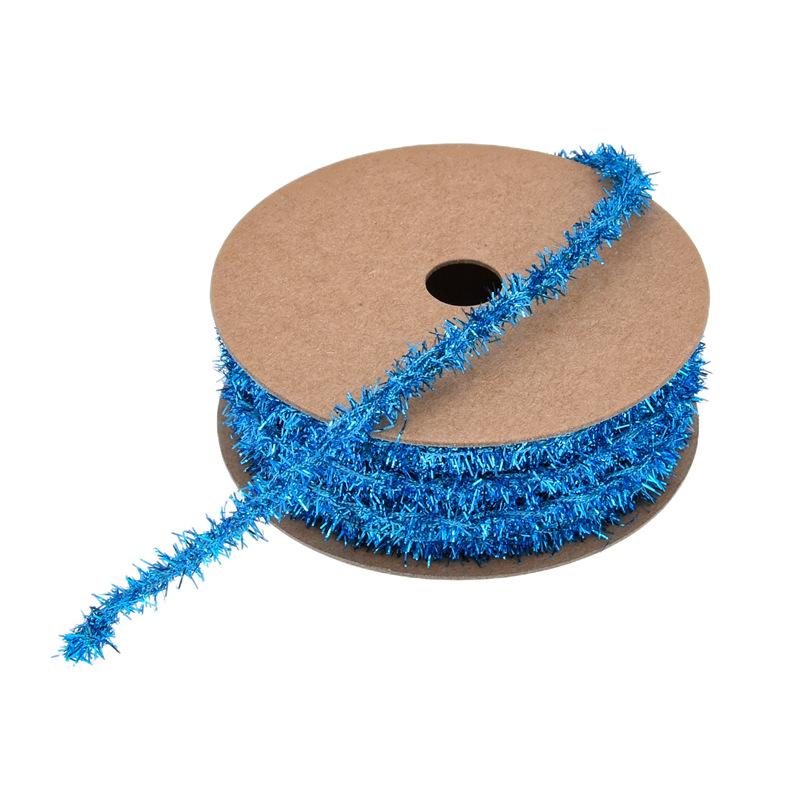 Christmas tree gift packaging beard top ribbon decoration, golden onion wool Christmas latte webbing 10 yards/roll