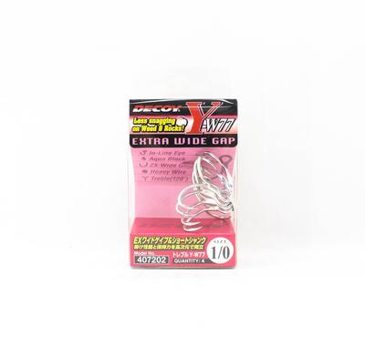 Decoy Y-W77 Treble Hook Wide Gap Extra Strong Hooks Size 1/0 (7202)