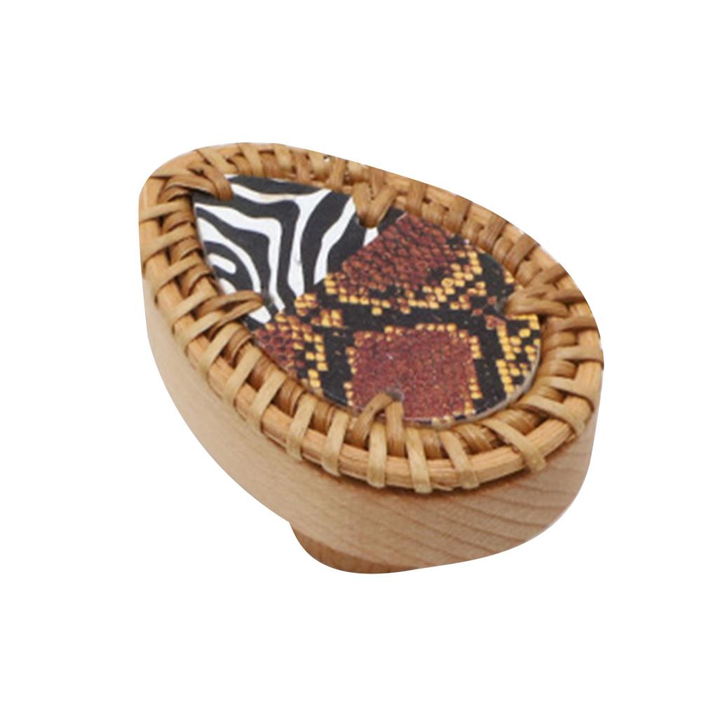 Handmade Cabinet Pulls Rattan Wooden Dressers Knob Vintage Drawer Door Pulls Handles Kitchen Bedroom Furniture Hardware