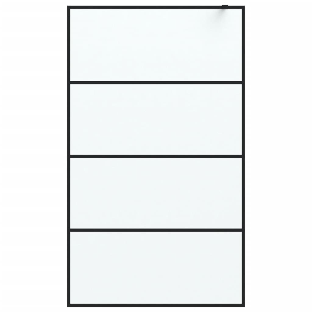 Vidaxl Shower Wall, Black, 115X195 Cm, Frosted ESG Glass