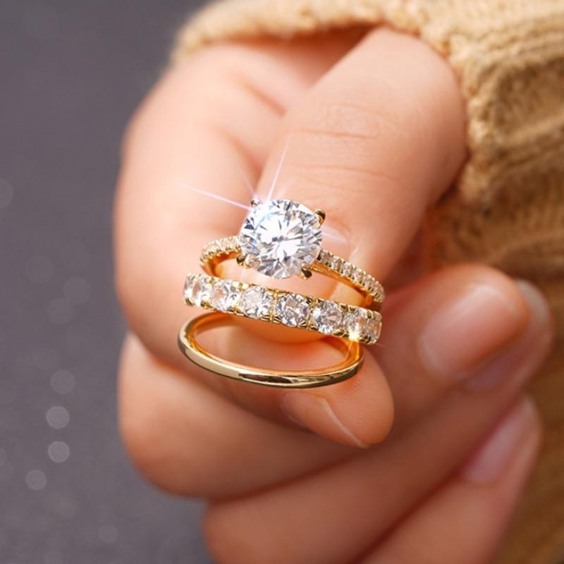 

3pcs Luxury Oval Moissanite Bridal Set Stackable Wedding Rings Fine Jewelry 925 Sterling Silver Wedding Band For Women 7