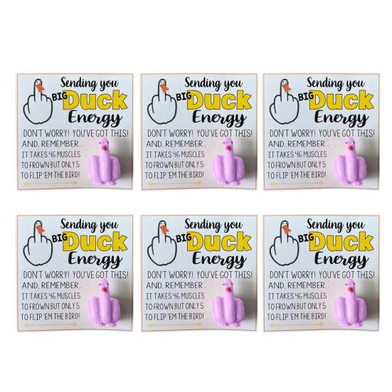 Middle Finger Duck Funny Duck Lucky Charm Gift with Encouraging Card Sending You Big Duck Energy Ornament Inspirational Gift for Friends Family