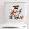 Cartoon Puppy Duckling Kitten Toilet Sticker Self Adhesive Wall Sticker Background Wall Decoration Sticker Pvc Waterproof