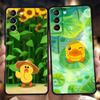 Anime Yellow Duck Phone Case For Samsung Galaxy S24 S23 S22 S20 S21 FE Ultra S24 S23 S10 S10E S9 S8 Plus 5G Phone Cover TPU Bag