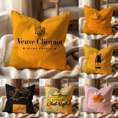 Luxusní povlak na polštář V-Veuve C-clicquot, víceúčelový povlak na polštář pro domácnost a auto - Oboustranný, měkký a odolný pro každodenní použití