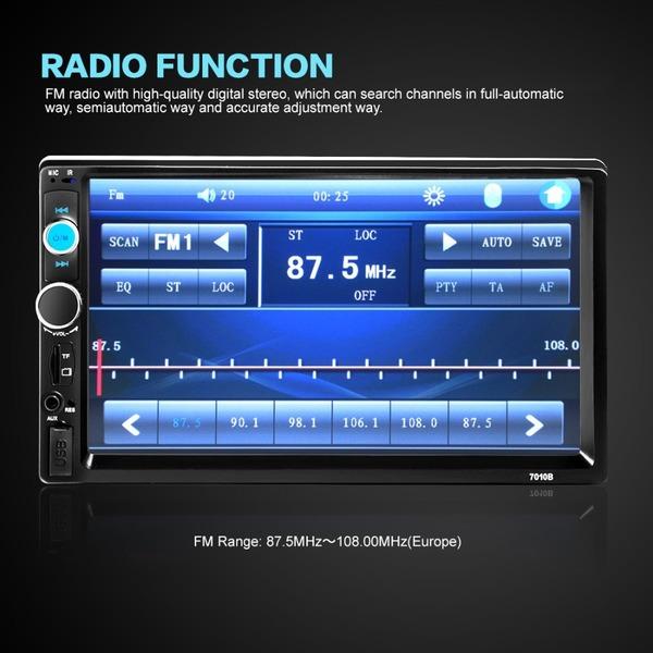 7010B 2020 New 7010B 7inch Car Radio Bluetooth V2.0 Car Stereo HD MP5 Player SD MMC USB FM MP3/MP4 Autoradio