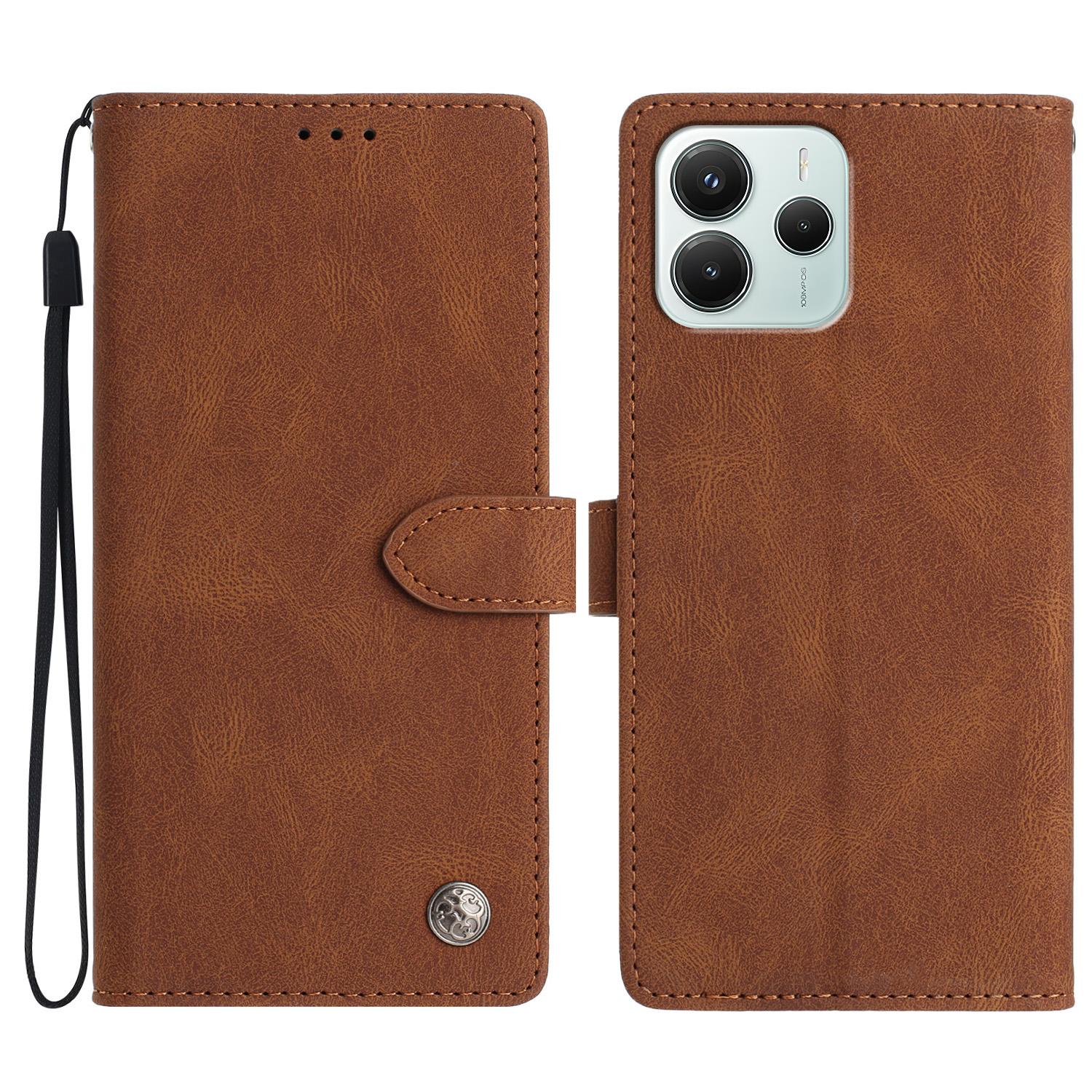 For Xiaomi Redmi Note 14 5G Leather Case Solid Color Phone Wallet Cover B
