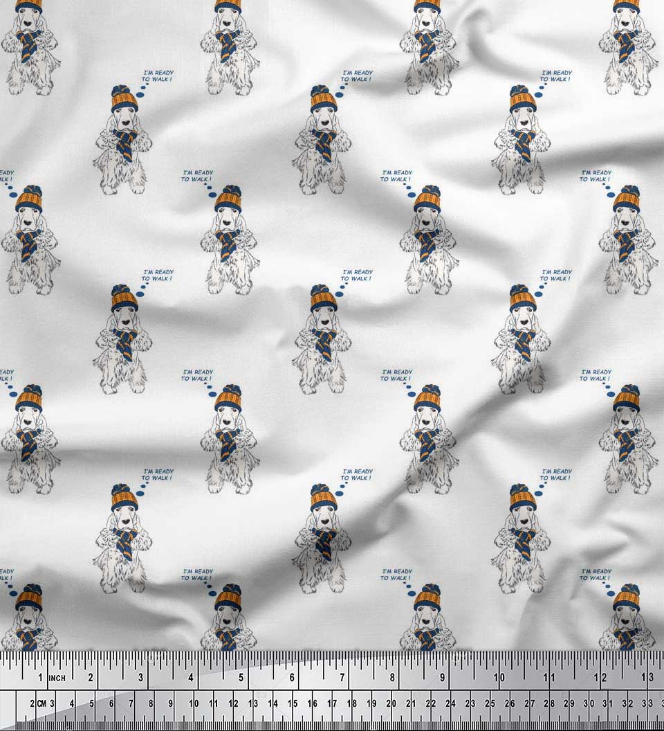 

Глушник із японської креп-сатинової тканини Soimoi, вовняна шапка та тканина для декору собак англійського кокер-спанієля, 42 дюйми 42 Inch Wide - Poly Crepe білий