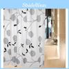 Chic Modern Peva Waterproof Shower Curtain Featuring Black Peony Pattern For Home Use