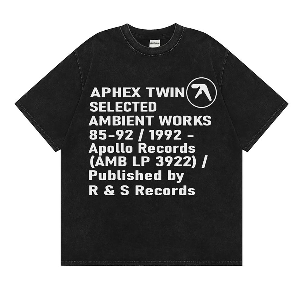 

Harajuku Hip Hop Streetwear Mens Clothing Aphex Twin Graphic Oversized Korean Short Sleeve Tops Tee Y2k Aesthetic Tshirt Cotton 4XL