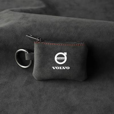 Car Key Bag Suede Wallet Card Coins Storage Pouch Keychain Cover For Xc60 Xc90 V40 V60 S60 V50 V90 S80 C40 XC40 V70 AWD T6