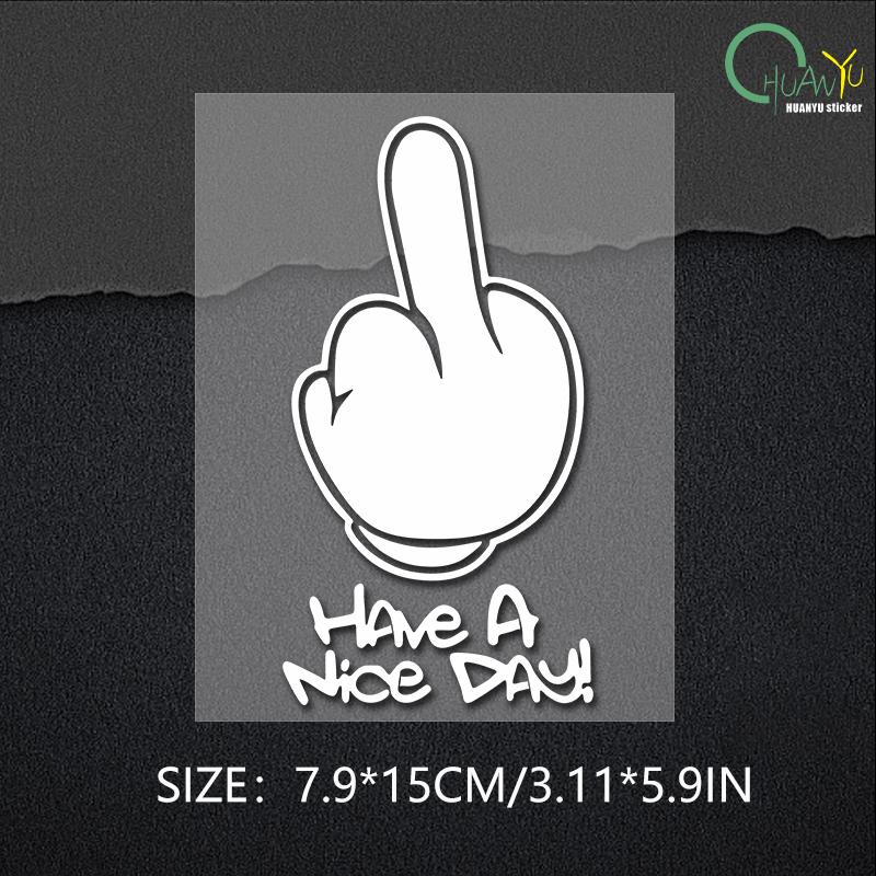 PŘEJI PĚKNÝ DEN ! Reflektor na prostředníček Moto nálepky Samolepky na motocykly pro Honda PCX125 Yamaha R1 Kawasaki z900