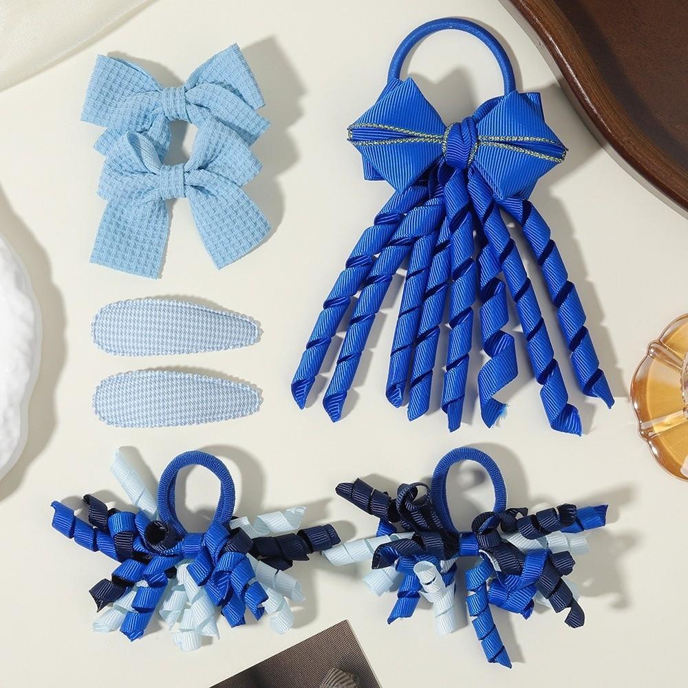 Fashion Bow Design Girls Hair Accessories Tassel Elastic Decorative Hair Clips BB Clip Sets for Holiday Decoration