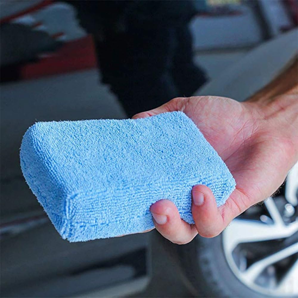 Car Wash Sponge, Set of 2, Sponge, Microfiber, Polisher Buff, Soft for Cars,