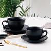 Nu Feng High-End Matte Black Ceramic Coffee Cup & Saucer Set