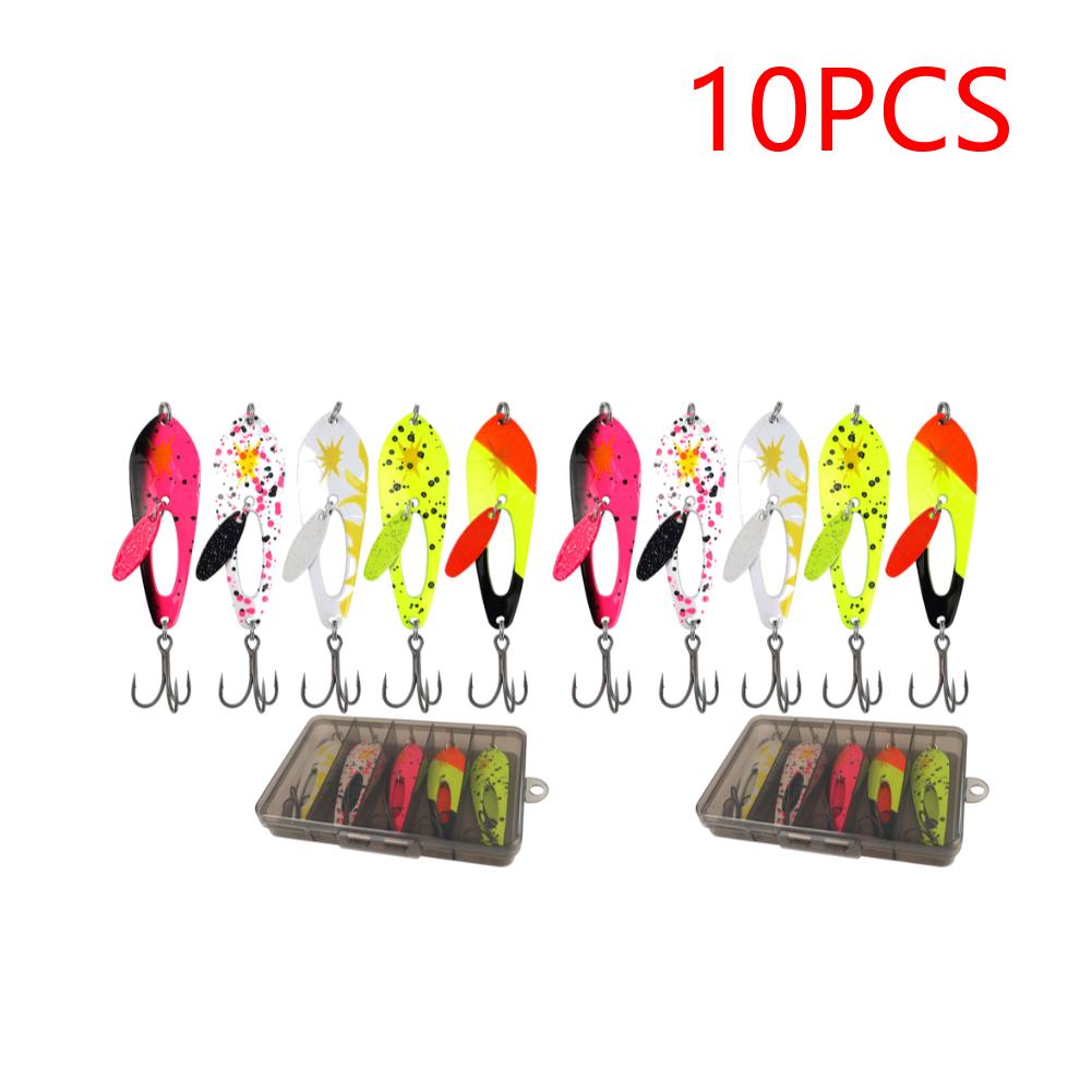 5/10/15PCS Metal Spoon Fishing Lures with Treble Hooks Fishing Wobblers Crankbait for Bass Pike Fishing Accessories