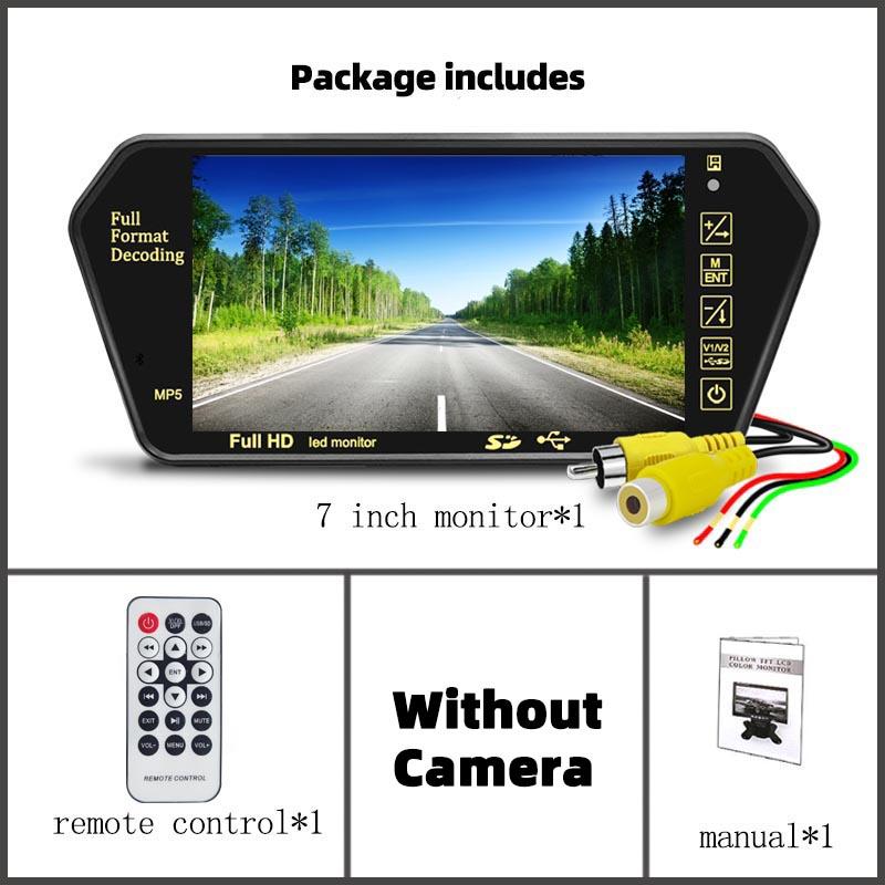 

7 Inch Screen LCD Full HD Mirror Parking Monitor Bluetooth USB FM Video Player Automatic Display For Car Backup Rear Camera