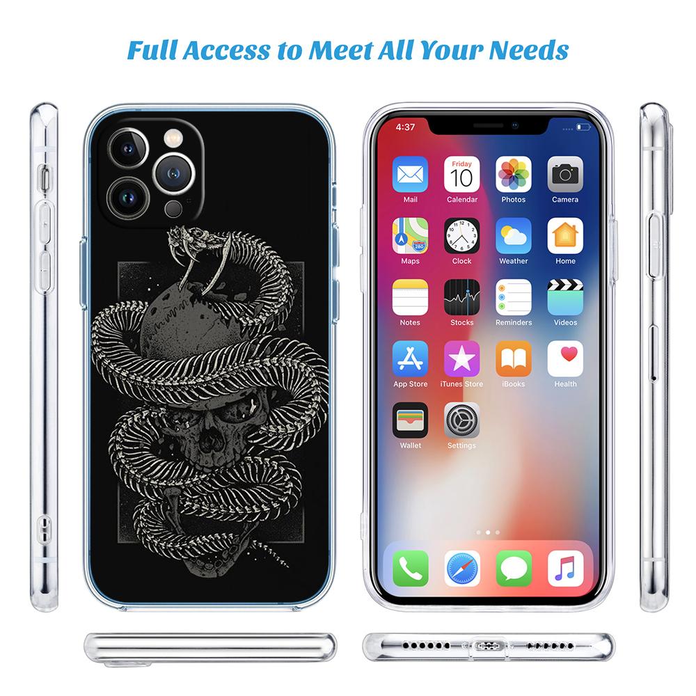 PP56 Snake Design Soft Shell Transparent Phone Case for Samsung Galaxy A04 A04S A14 A23 A34 A54 M23 M33 M52 M53