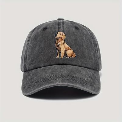 Une Casquette de Baseball en Coton Réglable Style Vintage Présentant un Design de Golden Retriever Mignon et Élégant Adapté à Toutes les Saisons