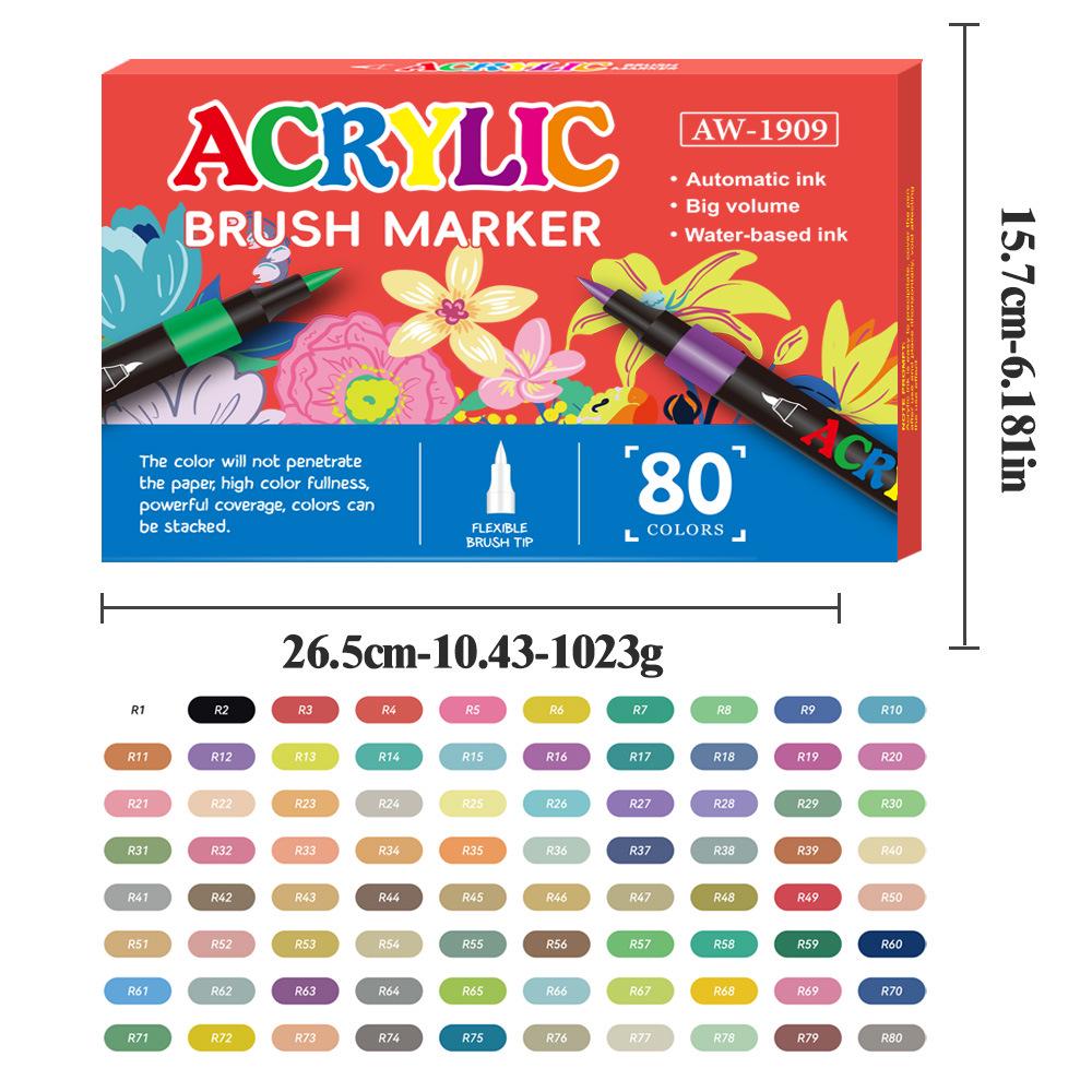 168-Color Acrylic Marker Set for Students: Doodling and Drawing Pens for Kids
