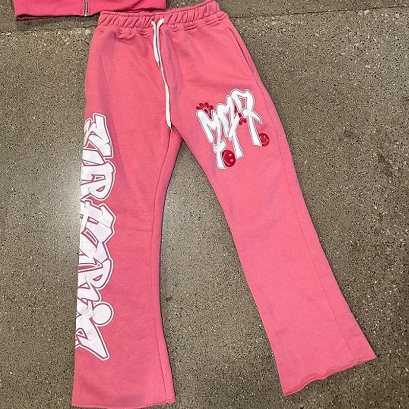 2025 Autumn and Winter Trend New Design High Street Print Hooded Hip Hop Street Style Casual Sweater Set