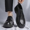 Mode Herrenleder Schuhe mit runder Zehenpartie Minimalistischer und vielseitiger Stil Party Hochzeit Outdoor Freizeit Business Herrenschuhe mit dicker Sohle