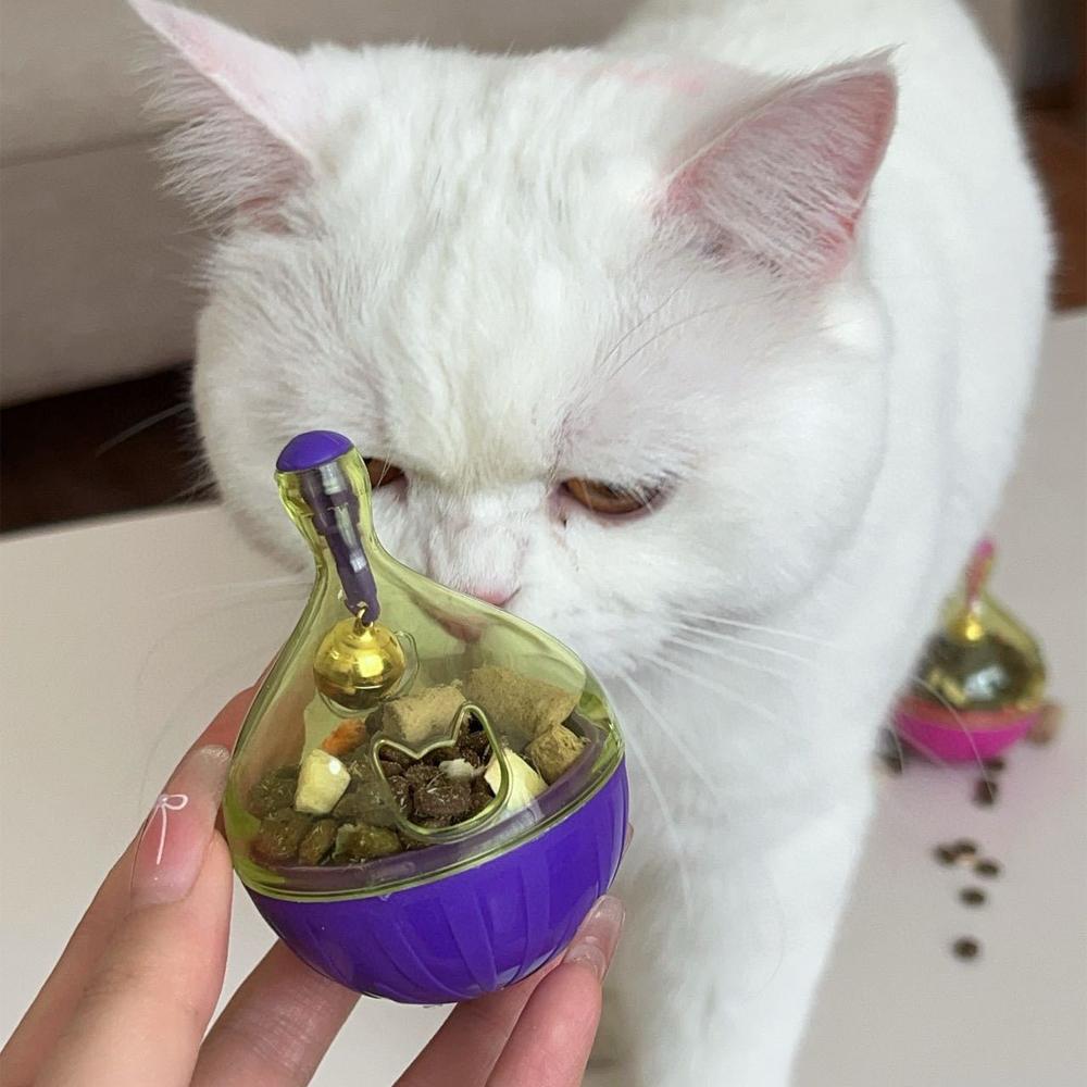 1 PC Parrot Bird Hamster Tumbler Toy Treat Dispenser Bell Foraging Puzzle Feeder Enrichment Boredom Relief Interactive Ball Toys