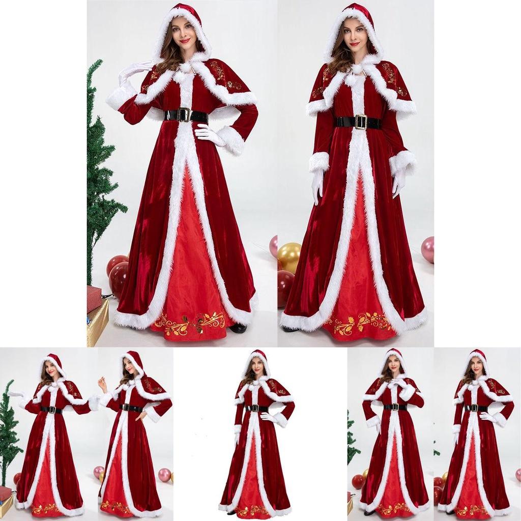 Elegant Deluxe Mrs. Santa Costume For Adults In Luxurious Soft Corduroy Fabric