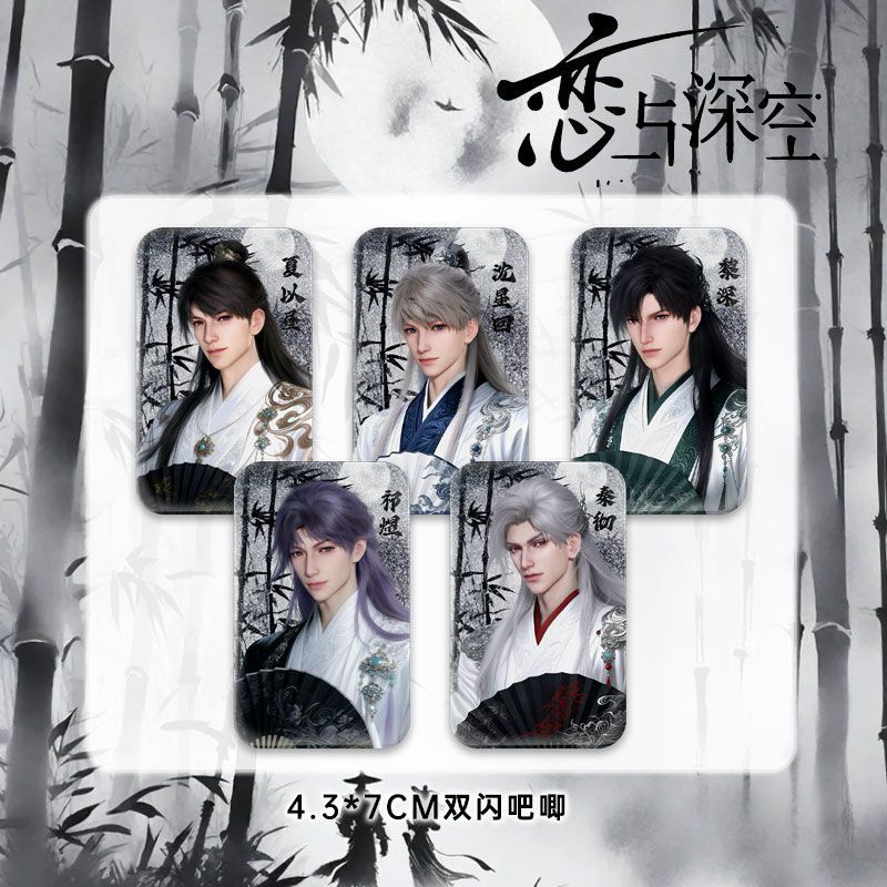 Hot Game Love and Deepspace Xavier Zayne Rafayel Sylus Caleb Cherry Blossom Series Rectangular/Oval Badges Backpack Accessories