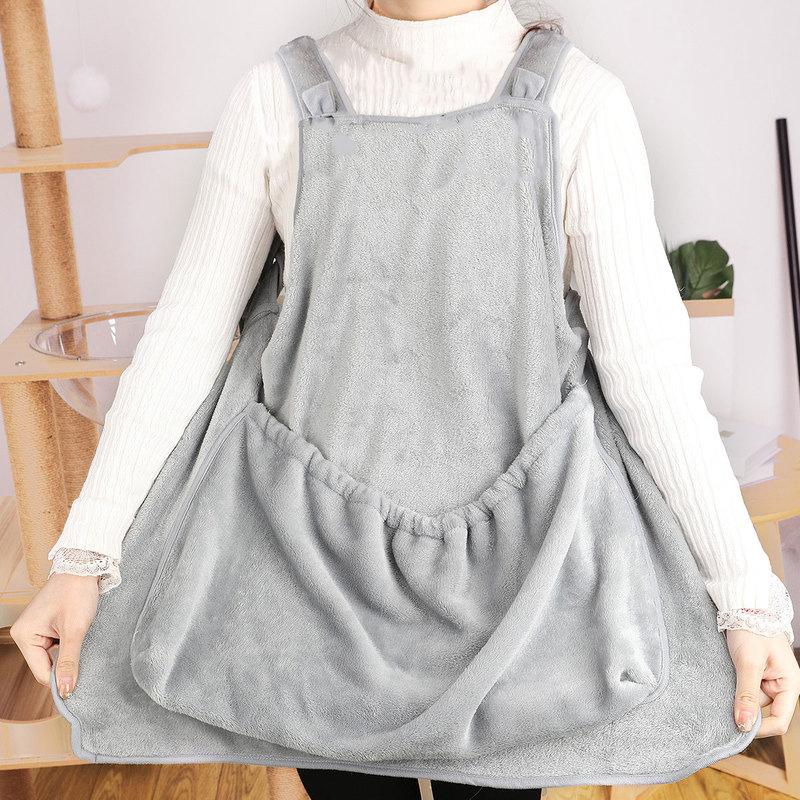 Pet the Cat Apron with Adjustable Large Pockets Non Stick To Fur Cat Hugging Suit Warm Safe and Comfortable Apron