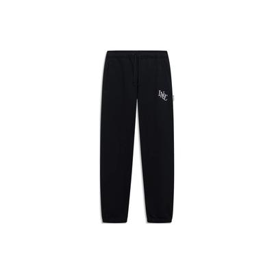 Pantalones Deportivos Sueltos con Puño Bordado Li Ning Carta de Prosperidad Diaria para Hombre Negro AKLT323-1