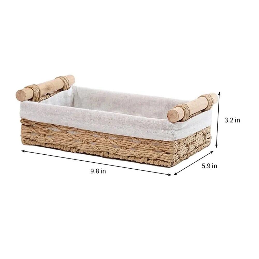 

Многофункциональная тканая корзина для хранения из хлопковой веревки для кухни, гостиной, ванной комнаты, домашняя льняная корзина, домашний органайзер Small Size