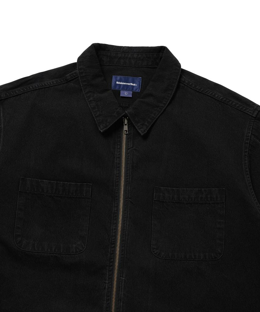 THISISNEVERTHAT Washed Denim Zip Shirt Black