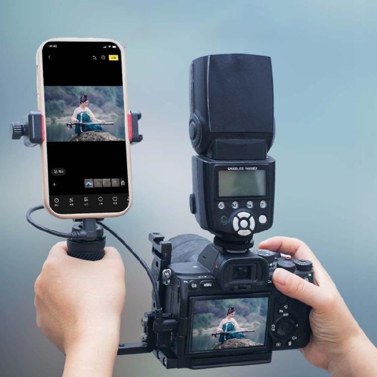 Versatiled Aluminum Camera Mount Metal Quick Release With Double Handles And Expansion Port For Studio Use