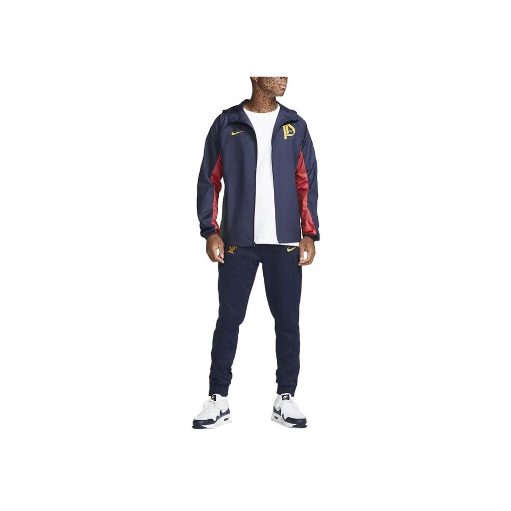 Nike Logo Pattern Zip-Up Hoodie Men Jackets Dark-Blue DN1079-451