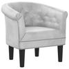 Club Chair Silver Faux Leather