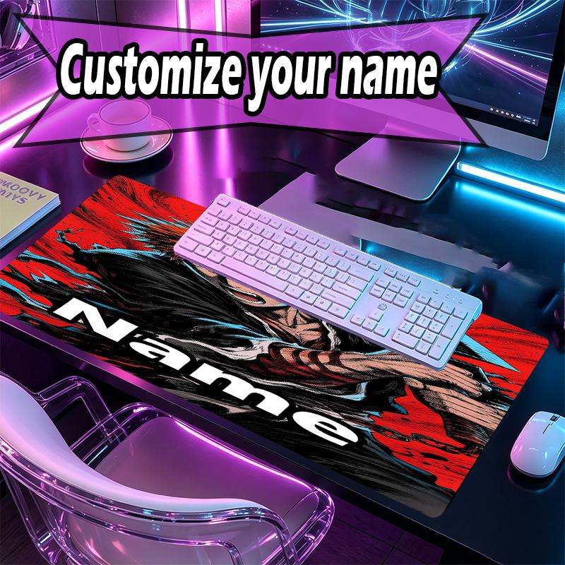 Custom Name Personalized BLEACH Pattern Mousepad, Laptop PC Desk Mat, Decorative Desk Mat for Home Keyboard Pad Gift