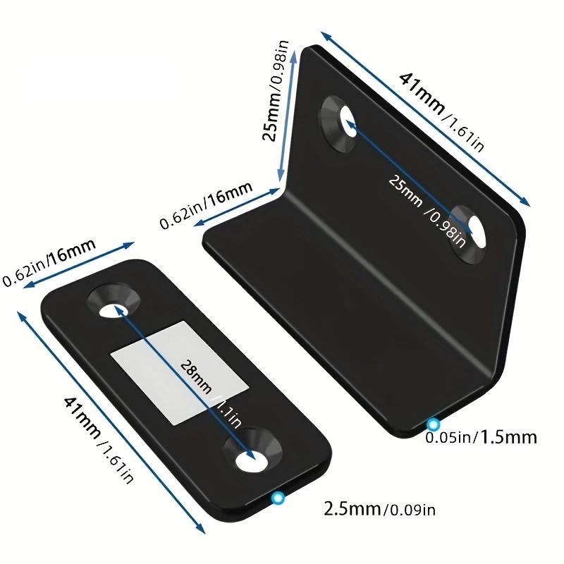 Thin Punch Free L Shaped Anti Collision Door Stopper Invisible Strong Magnetic Suction Sliding Door Stopper Cupboard Closures