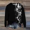 Women's Fashion Printed Long Sleeve Loose Round Neck Sweatshirt Top Fall