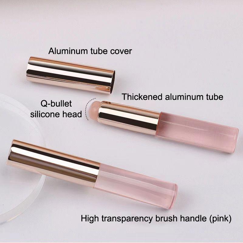 Lippenpinsel aus Silikon mit Deckel, Make-up-Pinsel mit rundem Kopf, Lippenstift-Applikator, vielseitig verwendbarer Mini-Concealer-Pinsel, tragbares Make-up-Tool