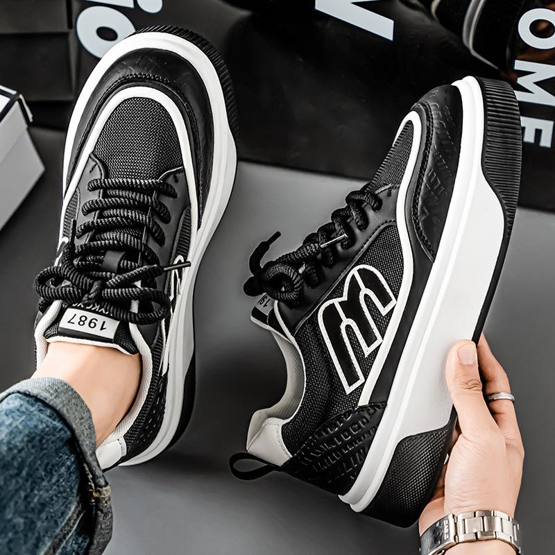 

Men s shoes 2025 summer new sports and leisure platform shoes versatile trend color matching Korean version niche Forrest Gump dad shoes 44 чёрный