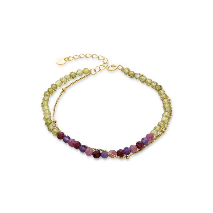 Bracelet - LUXENTER - Neros - Argent 925 - Or jaune 18K - Préhenite