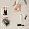 Twist Ruffle Socks Bindings Lace Up Socks Solid Color Knitted Leg Warmers  Autumn