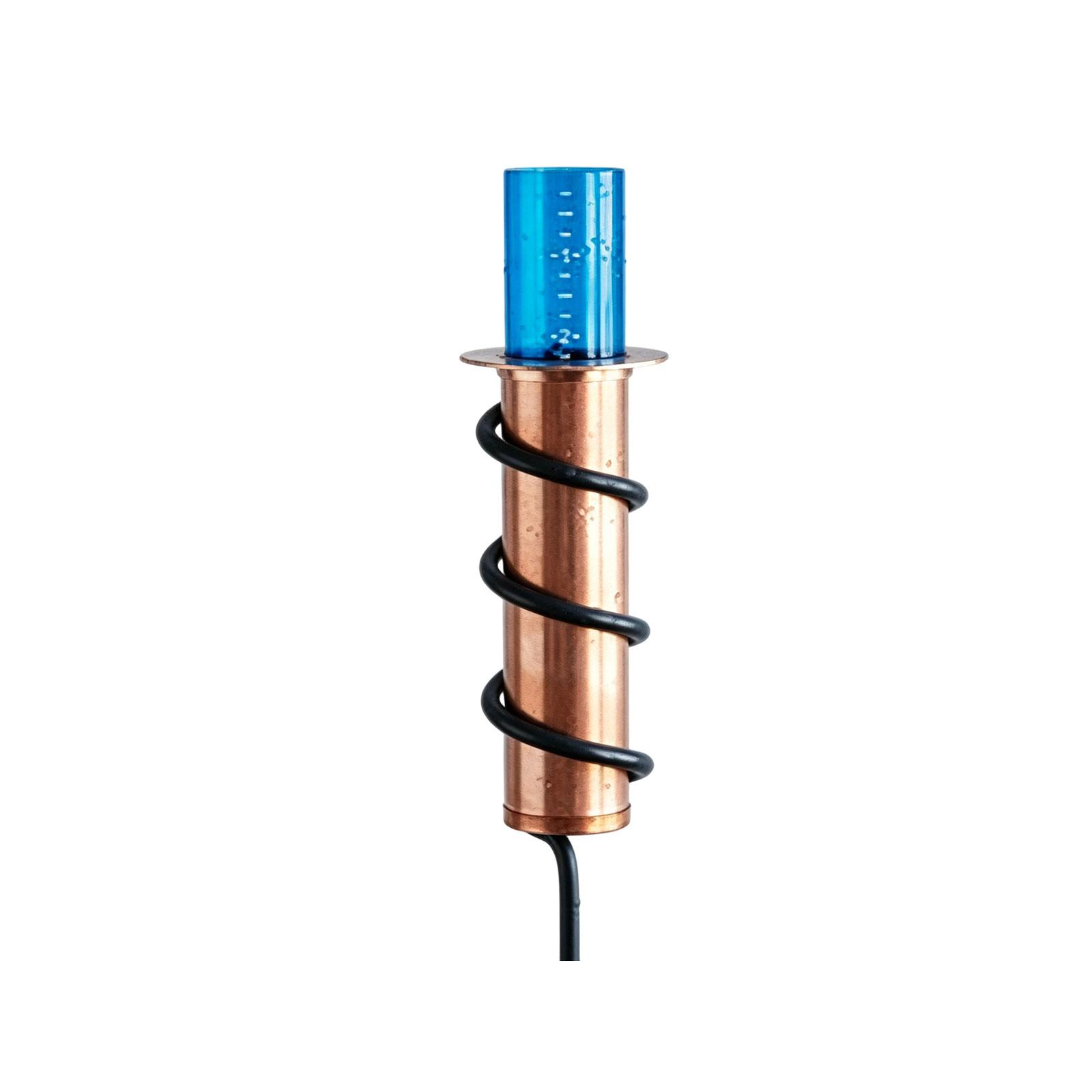 

Copper Rain Gauge with Spiral Black Metal Holder Garden Rainfall Measurement Tool Outdoor Rainwater Collector for Gardening and Weather Monitoring One Size